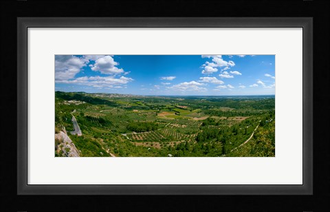 Framed Valley with Olive Trees and Limestone Hills, Les Baux-de-Provence, Bouches-Du-Rhone, Provence-Alpes-Cote d'Azur, France Print