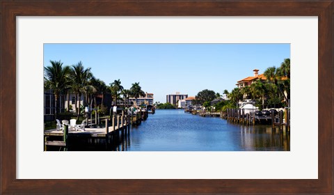 Framed Waterfront homes in Naples, Florida, USA Print