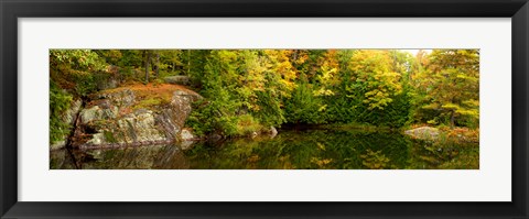 Framed Colorful trees and rocks along the Musquash River, Muskoka, Ontario, Canada Print