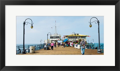Framed Tourists on Santa Monica Pier, Santa Monica, Los Angeles County, California, USA Print