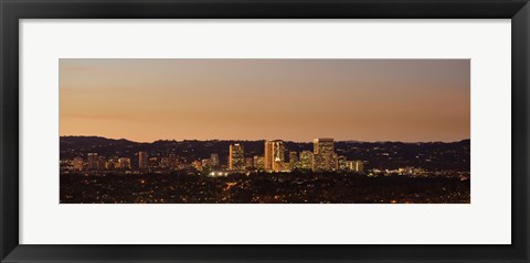 Framed Century City at night, Los Angeles, California Print