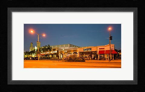 Framed Night scene of Downtown Culver City, Culver City, Los Angeles County, California, USA Print