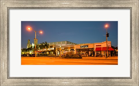 Framed Night scene of Downtown Culver City, Culver City, Los Angeles County, California, USA Print