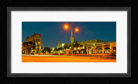 Framed Night scene Culver City, Los Angeles County, California, USA Print