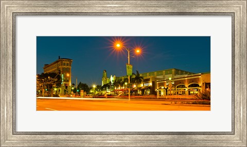 Framed Night scene Culver City, Los Angeles County, California, USA Print