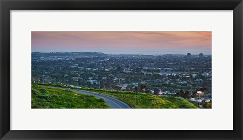 Framed Aerial view of a city viewed from Baldwin Hills Scenic Overlook, Culver City, Los Angeles County, California, USA Print