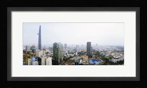 Framed Aerial view of a cityscape, Ho Chi Minh City, Vietnam Print