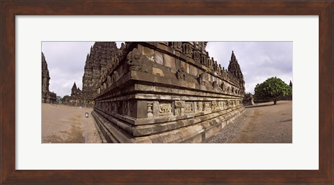 Framed Carving Details on 9th century Hindu temple, Indonesia Print