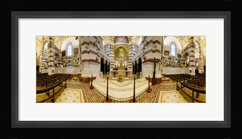 Framed Interiors of the basilica, Notre Dame De La Garde, Marseille, Bouches-du-Rhone, Provence-Alpes-Cote D'Azur, France Print