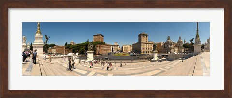 Framed Tourists at town square, Palazzo Venezia, Piazza Venezia, Rome, Lazio, Italy Print