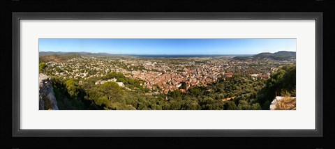 Framed High angle view of a town, Hyeres-les-palmiers, Cote D'Azur, Provence-Alpes-Cote D'Azur, France Print
