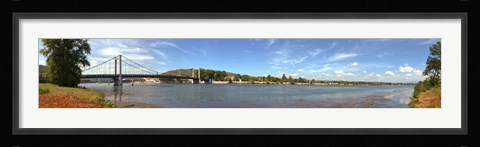Framed Bridge across a river, Tain-l'Hermitage, Rhone River, Rhone-Alpes, France Print