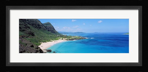 Framed High angle view of a coast, Makapuu, Oahu, Hawaii, USA Print