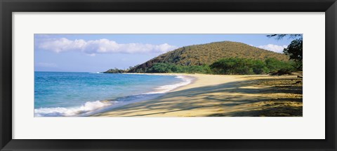 Framed Surf on the beach, Big Beach, Makena, Maui, Hawaii, USA Print