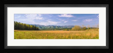 Framed Field with a mountain range in the background, Cades Cove, Great Smoky Mountains National Park, Blount County, Tennessee, USA Print