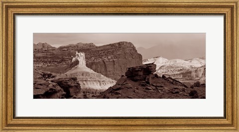 Framed Capitol Reef National Park, Utah (black &amp; white) Print