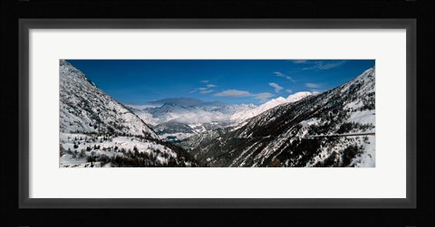 Framed Snowcapped mountains and Forests, Switzerland Print