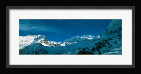Framed Snowcapped mountain range, Simplon Pass, Valais Canton, Switzerland Print