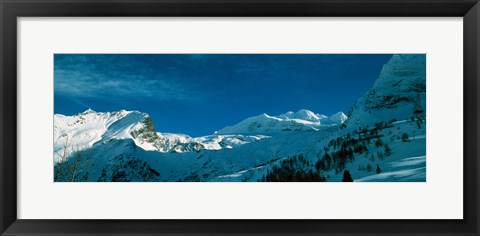 Framed Snowcapped mountain range, Simplon Pass, Valais Canton, Switzerland Print