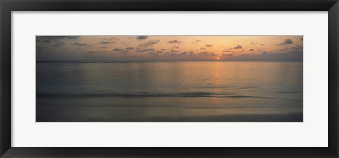 Framed Sunset View from Asdu Resort, Maldives Print