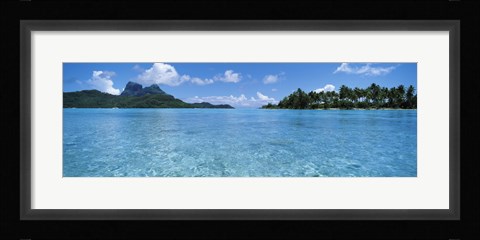Framed Motu and lagoon, Bora Bora, Society Islands, French Polynesia Print