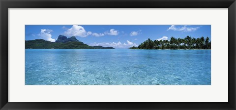 Framed Motu and lagoon, Bora Bora, Society Islands, French Polynesia Print