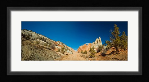 Framed Cottonwood Canyon Road passing through Grand Staircase-Escalante National Monument, Utah, USA Print