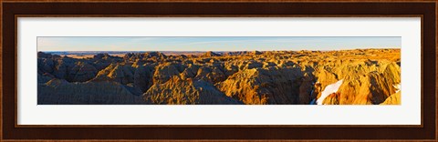 Framed High angle view of White River Overlook with rock formations, Badlands National Park, South Dakota, USA Print
