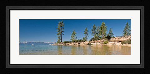Framed Sand Harbor at morning, Lake Tahoe, Nevada, USA Print