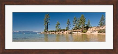 Framed Sand Harbor at morning, Lake Tahoe, Nevada, USA Print