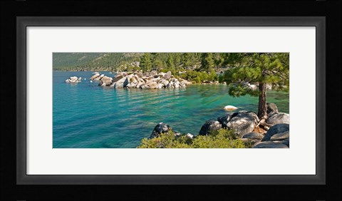 Framed Boulders at Sand Harbor, Lake Tahoe, Nevada, USA Print