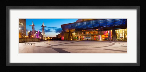 Framed Lowry complex at dusk, Salford Quays, Greater Manchester, England Print