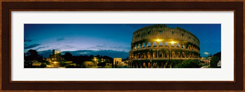 Framed Amphitheater at dusk, Coliseum, Rome, Lazio, Italy Print