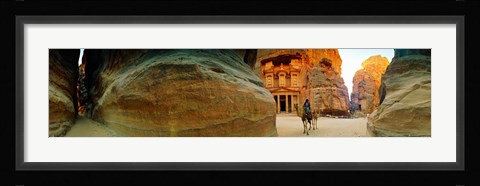 Framed Narrow passageway at Al Khazneh, Petra, Jordan Print
