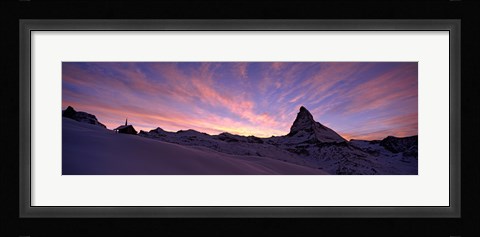 Framed Mt Matterhorn at sunset, Riffelberg, Zermatt, Valais Canton, Switzerland Print