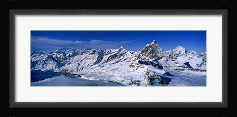 Framed Snow Covered Swiss Alps, Switzerland Print