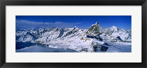 Framed Snow Covered Swiss Alps, Switzerland Print
