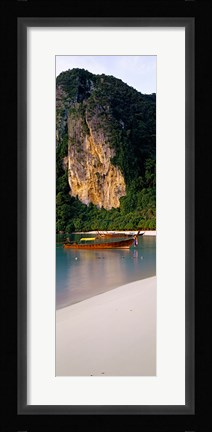 Framed Longtail boat in Ton Sai Bay, Phi Phi Don, Thailand Print