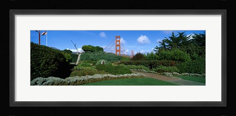 Framed Suspension bridge, Golden Gate Bridge, San Francisco Bay, San Francisco, California, USA Print