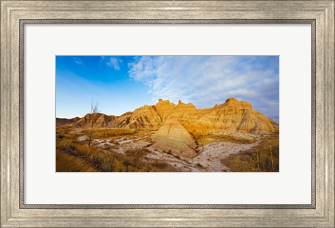 Framed Rock formations on a landscape, Saddle Pass Trail, Badlands National Park, South Dakota, USA Print