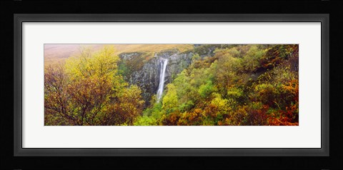 Framed Waterfall in autumn, Eas Mor, Allt Coire Na Banachdich, Glen Brittle, Isle Of Skye, Inner Hebrides, Scotland Print