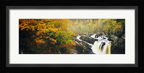 Framed Waterfall in autumn, Rogie Falls, Black Water, Garve, Ross-Shire, Scotland Print