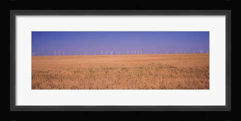 Framed Wind farm at Panhandle area, Texas, USA Print