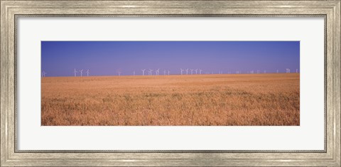 Framed Wind farm at Panhandle area, Texas, USA Print