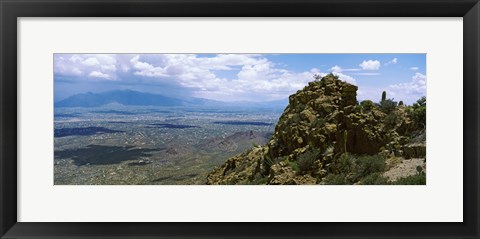 Framed Aerial view of Tucson Mountain Park, Tucson, Arizona Print