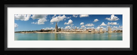 Framed Three towers at the port of La Rochelle, Charente-Maritime, Poitou-Charentes, France Print