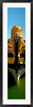 Framed Ship&#39;s Figurehead of the Count of La Fayette, Rochefort, Charente-Maritime, Poitou-Charentes, France Print
