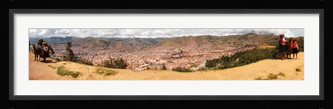 Framed People with cattle on a hillside, Cuzco, Peru Print