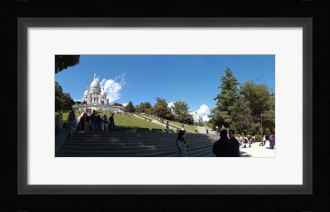 Framed Tourists at basilica, Basilique Du Sacre Coeur, Paris, Ile-de-France, France Print