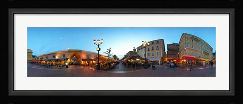 Framed Street with buildings at dusk, Nice, Alpes-Maritimes, Provence-Alpes-Cote d'Azur, France Print